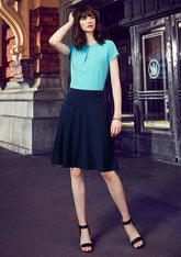 Biz Corporate Womens Bandless Flared Skirt (20718)