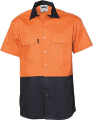 DNC HiVis Two Tone Cotton Drill Shirt - Short Sleeve (3831)