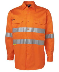 JB's 6HDNL Hi Vis (D+N) Long Sleeve 190g Shirt With Tape - Adults (6HDNL)