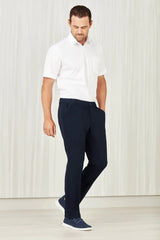 Biz Care Mens Comfort Waist Flat Front Pant (CL958ML)