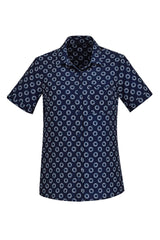 Biz Care Womens Florence Daisy Print Short Sleeve Shirt (CS948LS)