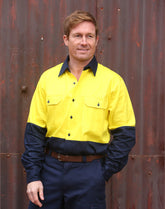 Winning Spirit High Visibility Long Sleeve Work Shirts (SW54)