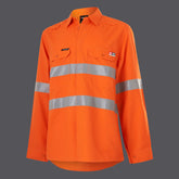 King Gee Women's Shieldtec Lenzing FR Hi-Vis Open Front Taped Shirt (K84003)