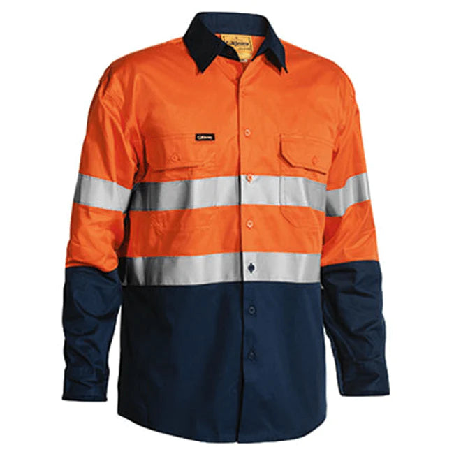 Bisley Taped Hi Vis Cool Lightweight Shirt-Long Sleeve-(BS6896)