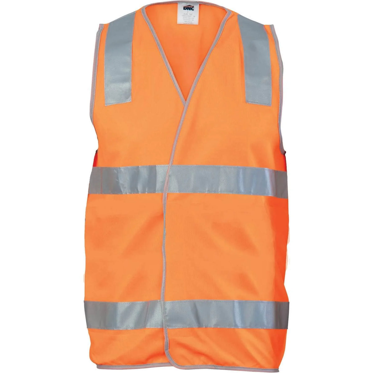 DNC Day/Night Safety Vest with Hoop & Shoulder Generic R/Tape (3503)