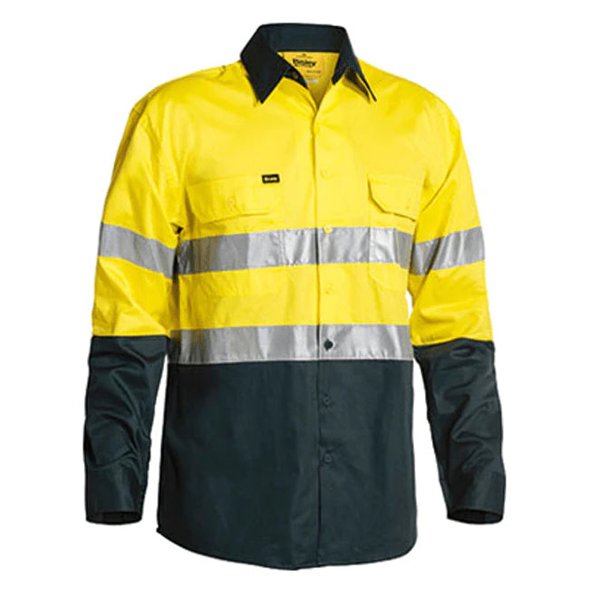 Bisley Taped Hi Vis Cool Lightweight Shirt-Long Sleeve-(BS6896)