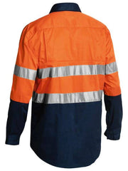 Bisley Taped Hi Vis Closed Front Cool Lightweight Shirt - Long Sleeve-(BSC6896)