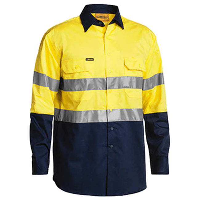 Bisley Taped Hi Vis Cool Lightweight Shirt-Long Sleeve-(BS6896)