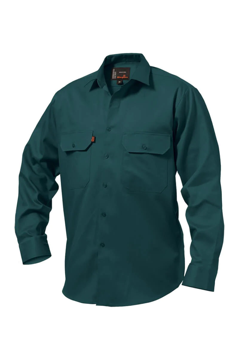 King Gee Long Sleeve Open Front Drill Shirt (K04010)