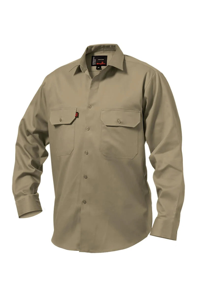King Gee Long Sleeve Open Front Drill Shirt (K04010)