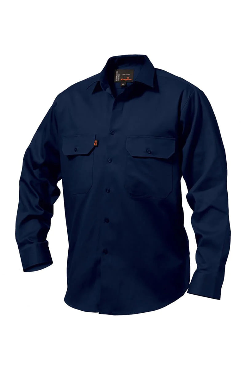King Gee Long Sleeve Open Front Drill Shirt (K04010)