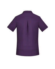 Biz Care Womens Florence Short Sleeve Shirt  (CS947LS)-Purple