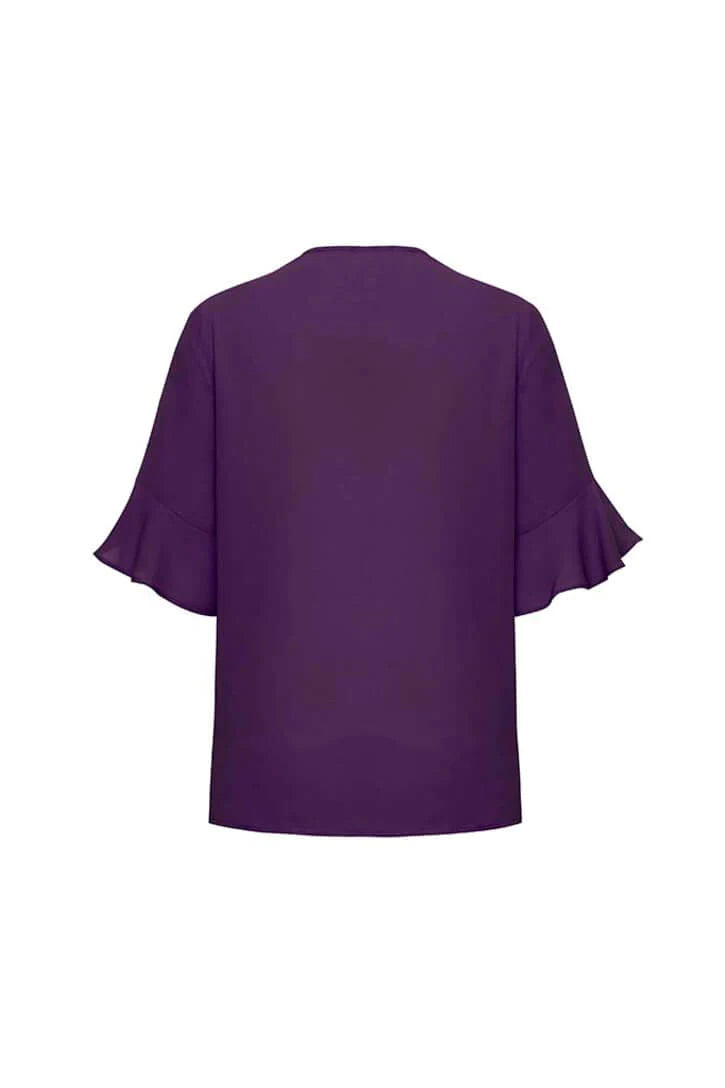 Biz Corporate Womens Aria Fluted Sleeve Blouse (RB966LS)