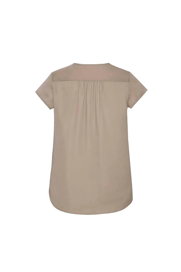 Biz Corporate Womens Kayla V-neck Pleat Blouse (RB967LS)